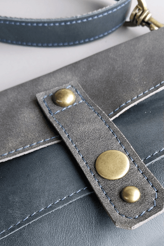 Beltbag foldover azul/gris