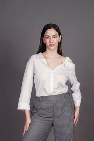 CAMISA ASIMETRICA BLANCA