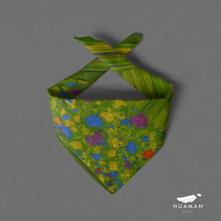 Pañuelo Flores Glitch Verde