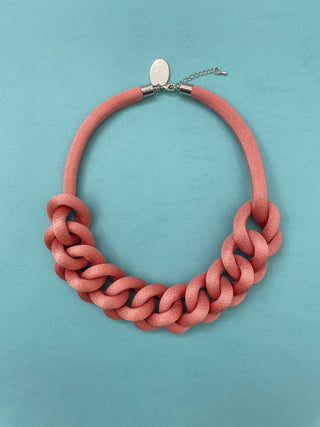 COLLAR CADENA rosa viejo