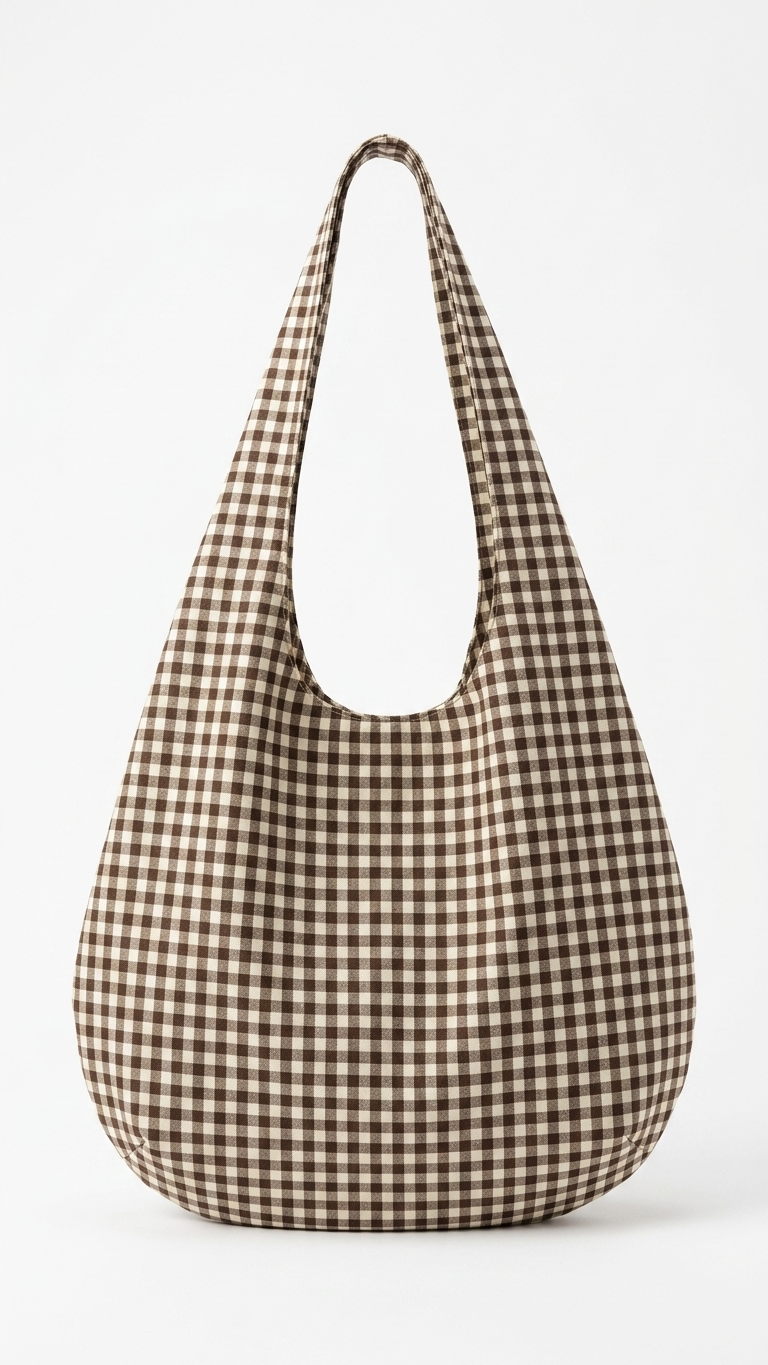 Bolso hobo cuadros café