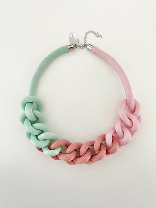 collar cadena degrade rosado:rosa viejo:verde menta